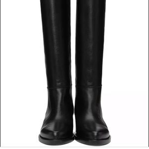 Genuine Black Leather Equestrian Riding Boots
